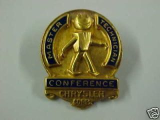 Chrysler Master Technician Pin Badge 1/10 10K G.F. Orig