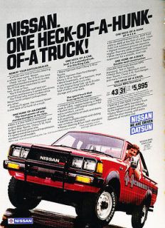 1983 Nissan Truck Datsun King Cab   Classic Vintage Advertisement Ad 