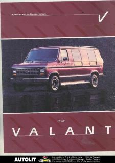 1984 Ford Econoline Bivouac Valant Conversion Van Truck Brochure