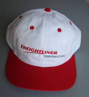 Freightliner Trucks white with red ball cap hat