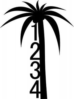 Custom Palm Tree Metal Address Sign House numbers Custom text Vertical 