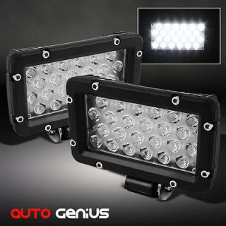 SQUARE HIGH POWER 51W 17 LEDs BLACK OFF ROAD FOG LIGHTS w/SWITCH 