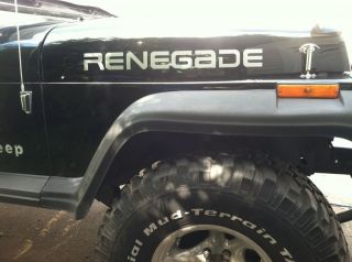 Jeep Wrangler RENEGADE Set Of 2 BLACK HOOD DECALS 23.5