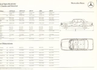 1978 Mercedes Benz Specifications Brochure   240 300 300CD 6.9 450SLC 