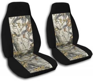 JEEP CHEROKEE CAR SEAT COVERS BLACK/ REAL TREE CAMO COMBINATION FRONT 