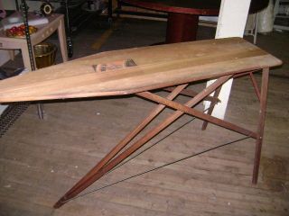 VINTAGE IRONING BOARD WOODEN IRONING BOARD