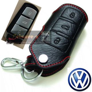 VW Smart Key Leather Holder Cover Case Fob Remote VW Magotan Passat B6 