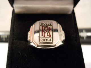   Style Red Script Chrome ROLLS ROYCE Nickel Silver Ring Double RR