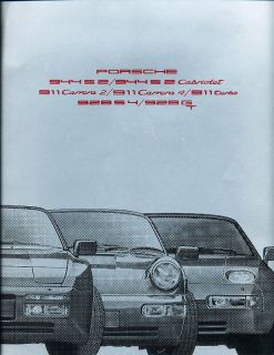 1991 Porsche 24 page Original Sales Brochure 944S2 911 Turbo 928