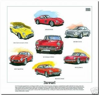 FERRARI 1950s & 1960s PRINT   250, 275 330 365 GTO GTB