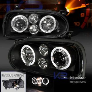   VW GOLF MK3 PROJECTOR HEADLIGHTS+FOG LAMP BLACK (Fits Volkswagen Golf