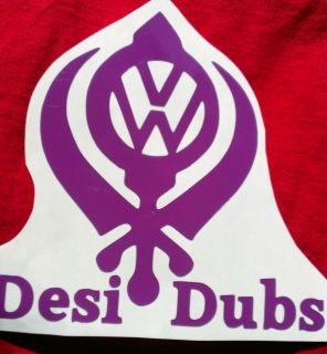 Desi Dub Volkswagen Golf Polo Lupo Sikh Khanda Symbol Vinyl Car 