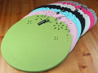   Pack 4x Felt Placemats Table Mats Black Grey Pink Turquoise Green