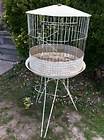   Mod Mid Century Eames Era Wire Hair Pin Birdcage Bird Cage With Stand