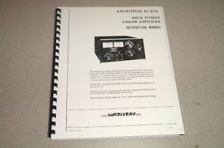 Ameritron AL 80A Amplifier Manual w/Plastic Covers & Ring Bound
