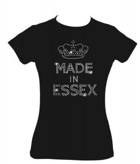 MADE IN ESSEX ~ THE ONLY WAY IS ESSEX ~ RHINESTONE DIAMANTE ADULT T 