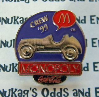   McDonalds Monopoly Car Crew 99 Vintage Lapel Pin. FAST SHIPPING