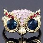   Beautiful Owl Big Smart Eyes Bird Animal Ring Crystal New US Size7