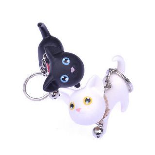 Black Cat Sleeping Handmade Leather Keychain/Penda​nt *VANCA* Made 