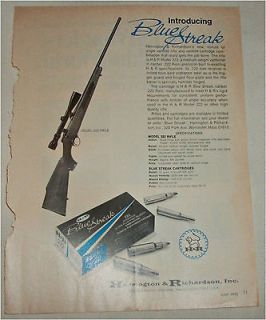 1972 Harrington & Richardson Blue Streak Rifle & Ammunition ad
