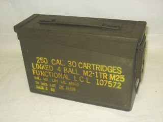 30 CAL /7.62MM METAL AMMO BOXES Tight Seals, Some Rust