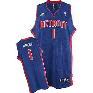 NBA Detroit Pistons Allen Iverson Basketball Swingman Jersey