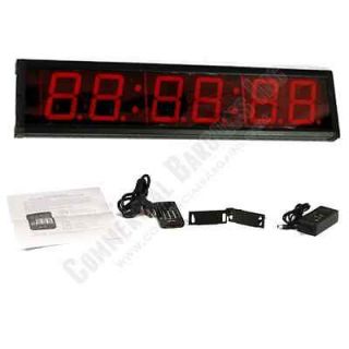 Digital Clock Oversized Count Up Count Down Red LED Wall Mountable 
