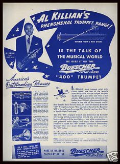 1941 BUESCHER True Tone 400 Al Killian Phenomenal Trumpet Range 