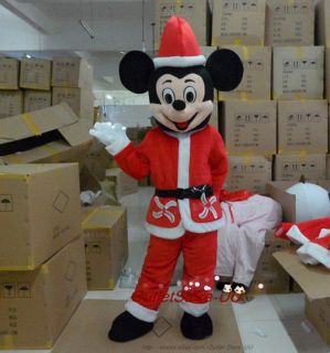 CHRISTMAS MICKEY MOUSE SUIT Halloween MASCOT COSTUME DISNEY FANCY 