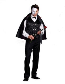NEW Sexy Mens Famous Costume Mysterious Phantom of the Opera Cape 
