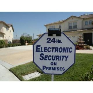 Solar light rechargeable battery security alarm signs lawn art realtor 