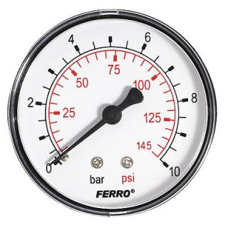   145PSI Pressure Gauge air oil or water 1/4 BSPT Rear Entry Manometer
