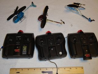 LOT OF 3 Air Hogs Remote Control Helicopters & Controllers spin master 