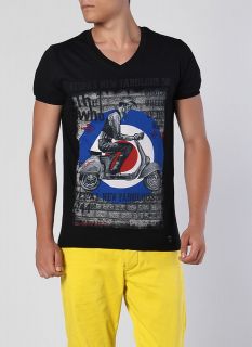   Shirt Fit Tee Vespa The Who Motorcycle Motor Scooter Vintage 5Colr
