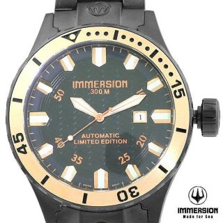   MENS LIMITED EDITION WHALE SWISS AUTOMATIC 300M DIVERS WATCH NEW BLACK