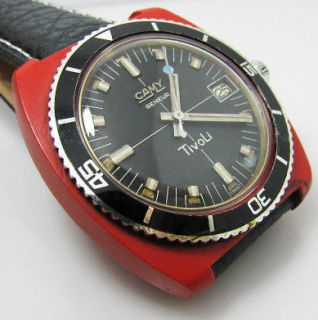 Rare Vintage Camy Tivoli Diver Wind Up Gents Swiss.