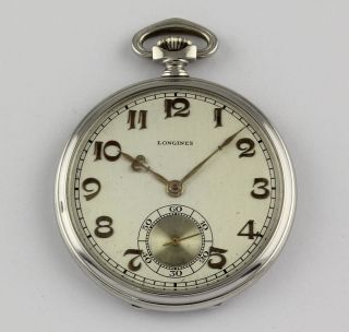 Rare Longines 14K White Gold Pocket watch 1928 Taschenuhr montre de 