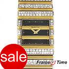   Ladies Midsize Solid 18K White/Yellow Gold Square 7ct Diamond Watch