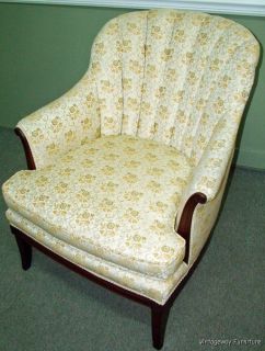   HOLLYWOOD REGENCY Vintage Bergere Channel Back Lounge Accent Chair