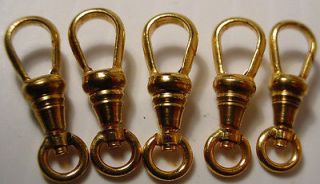 VINTAGE LOT 5 GOLD PLATED POCKET WATCH FOB SWIVEL, GERMANY MADE, FOR 