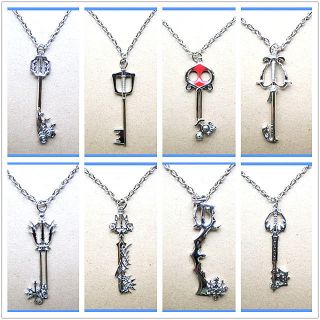8PCS SET Kingdom Hearts Sora Keyblade Necklace Key Blade Hot