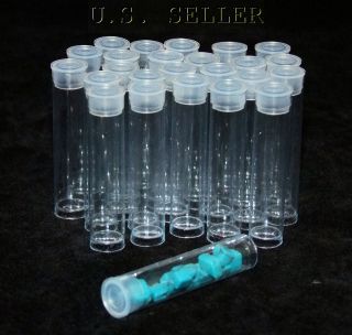 PACK OF 25 ROUND CLEAR PLASTIC STORAGE TUBES 2