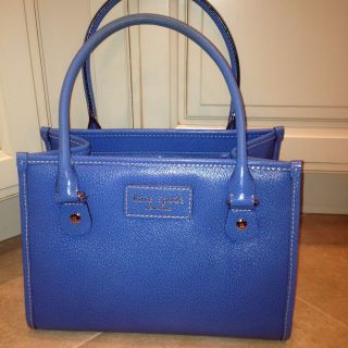   Kate Spade Wellesley Blue Leather Quinn Satchel Purse Handbag Classic