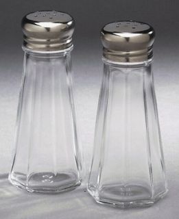 Salt & Pepper Shaker Set 3oz Commercial Quality Clear glass Stainless 
