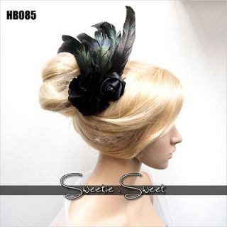   Fancy Feather Flapper Wedding Hair Fascinator Comb Clip Headpiece