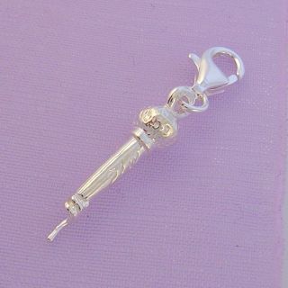 STERLING SILVER MUSIC MICROPHONE CLIP ON CHARM