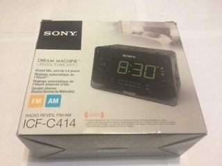 Sony Black Dream Machine FM/AM Radio Clock (Model ICF C414)
