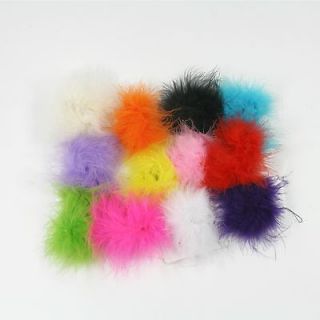   Feather Puff On Lined Single Prong Alligator Clip Girls Hair 3 Inch