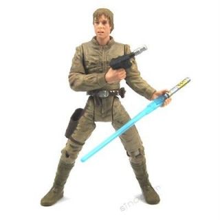 Free ship Star Wars Clone Wars Luke Skywalker 2001 Figure & Lightsaber 