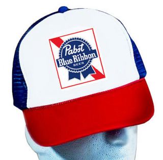 New PBR Trucker Hat Pabst Blue Ribbon Vintage Retro mesh cap Hipster 